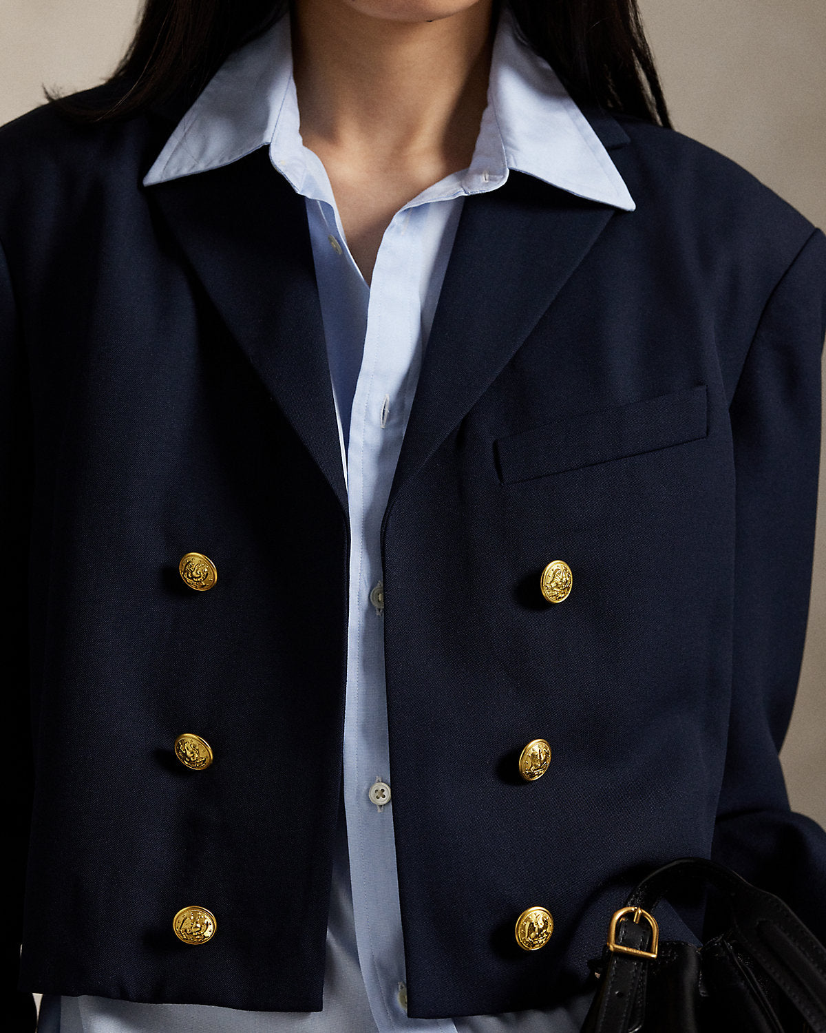 Ralph Lauren DoubleBreasted Cropped Wool Jacket