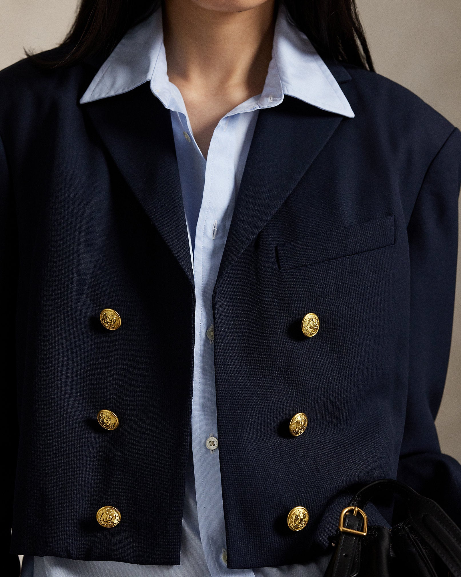 Ralph Lauren DoubleBreasted Cropped Wool Jacket