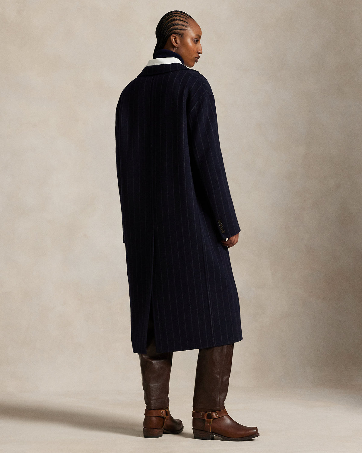 Ralph Lauren Pinstripe DoubleFaced Wool Overcoat