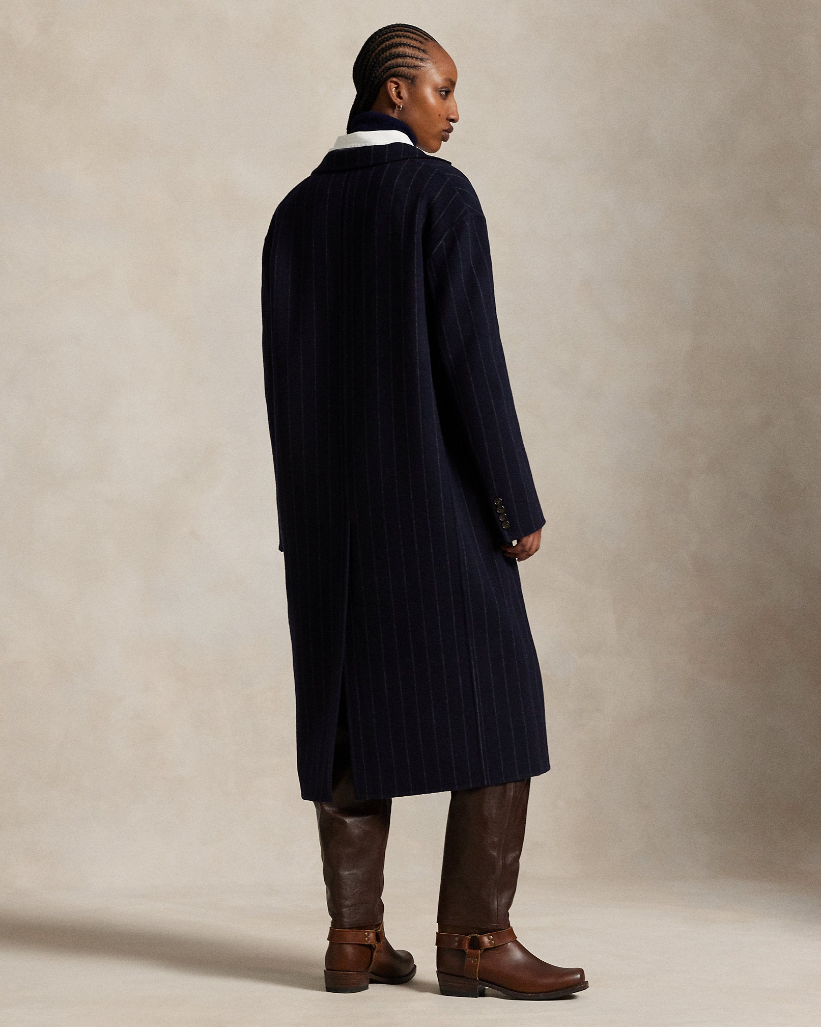 Ralph Lauren Pinstripe DoubleFaced Wool Overcoat
