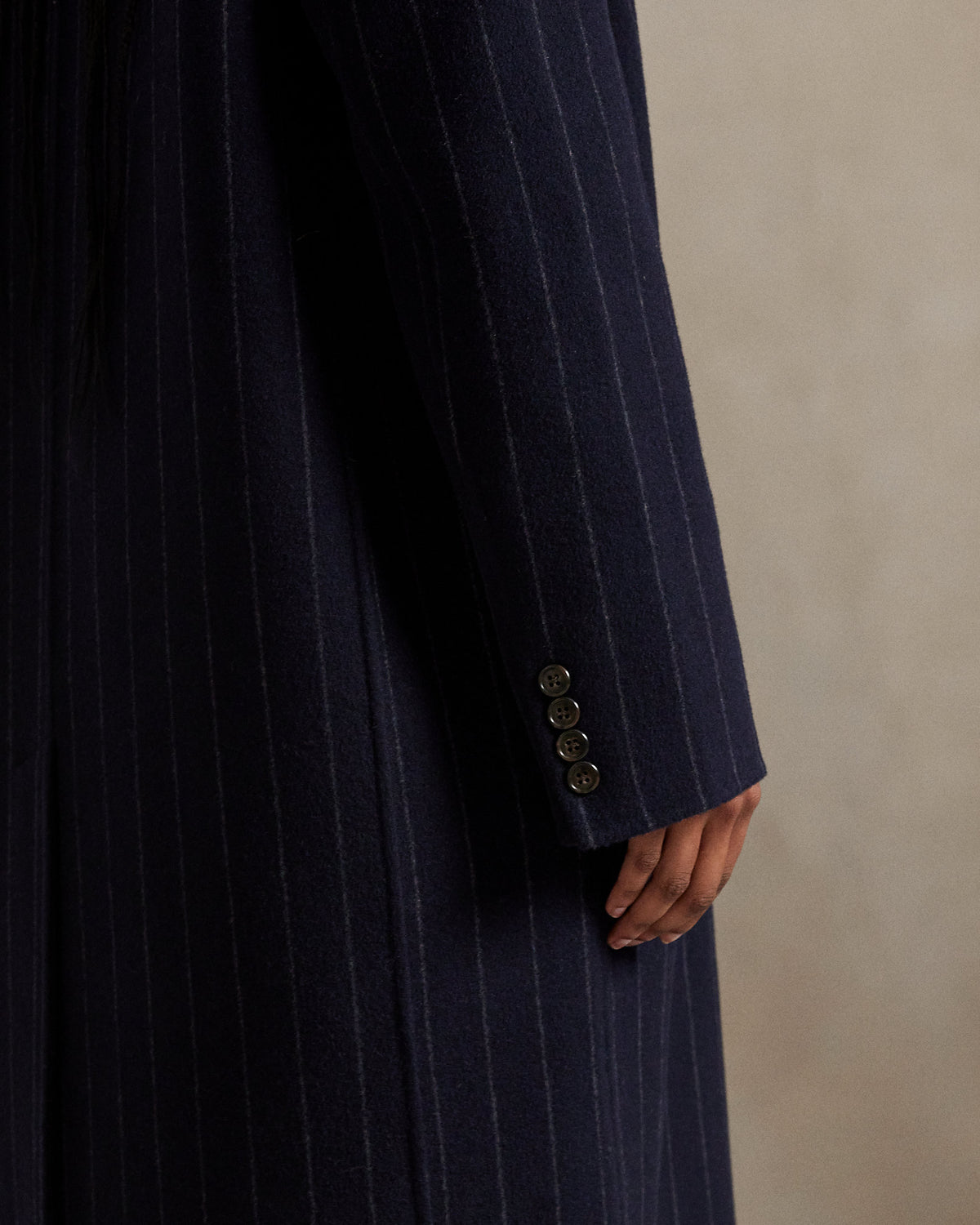 Ralph Lauren Pinstripe DoubleFaced Wool Overcoat