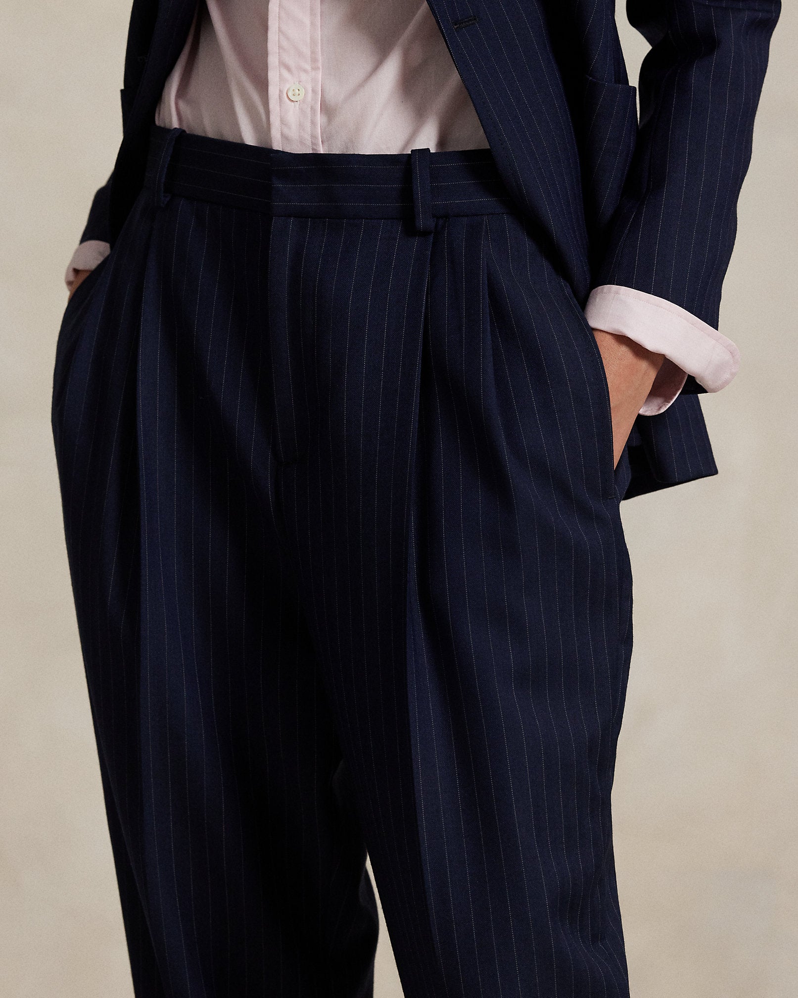 Ralph Lauren Pinstripe Pleated Tapered Pant
