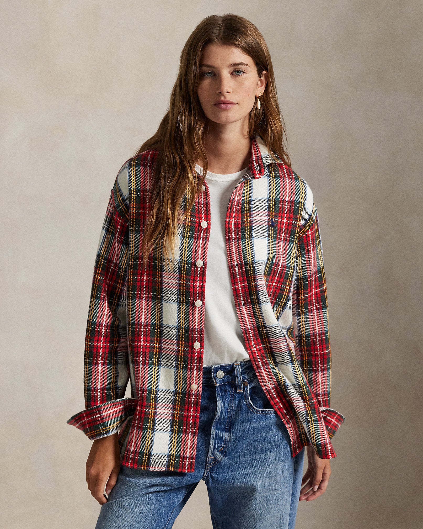 Ralph Lauren Relaxed Fit Plaid Cotton Twill Shirt