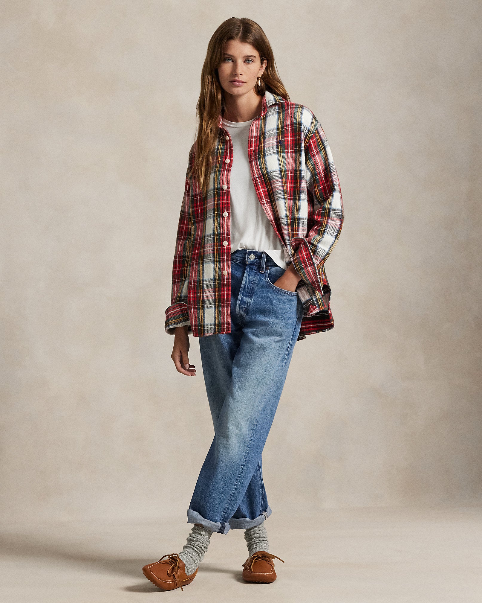 Ralph Lauren Relaxed Fit Plaid Cotton Twill Shirt