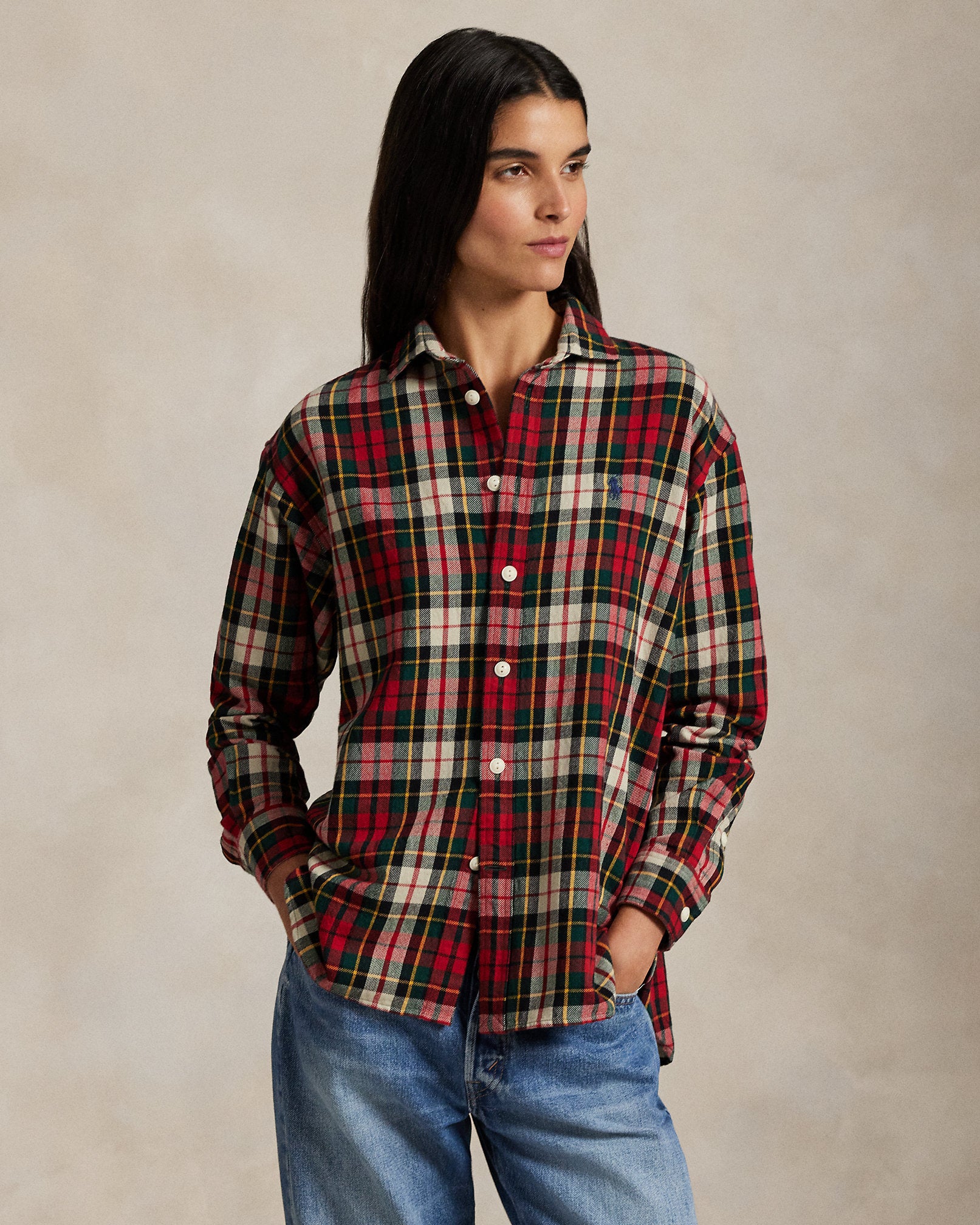 Ralph Lauren Relaxed Fit Plaid Cotton Twill Shirt
