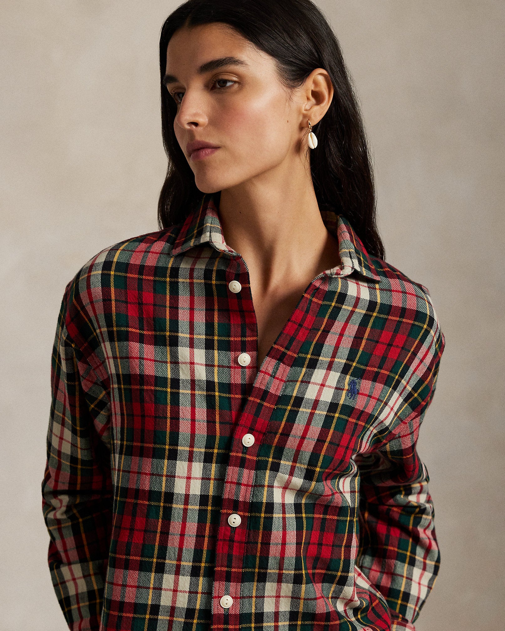 Ralph Lauren Relaxed Fit Plaid Cotton Twill Shirt