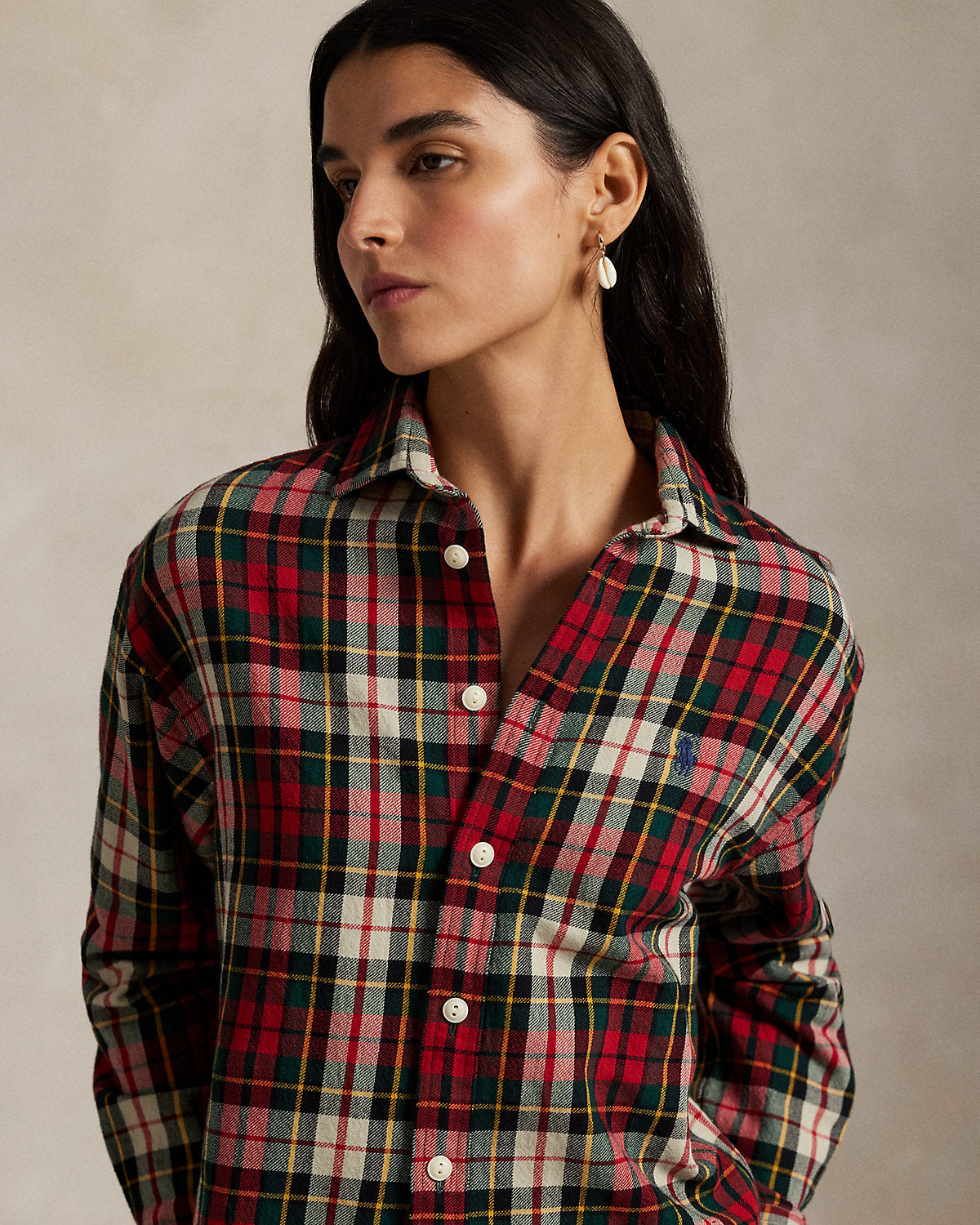 Ralph Lauren Relaxed Fit Plaid Cotton Twill Shirt