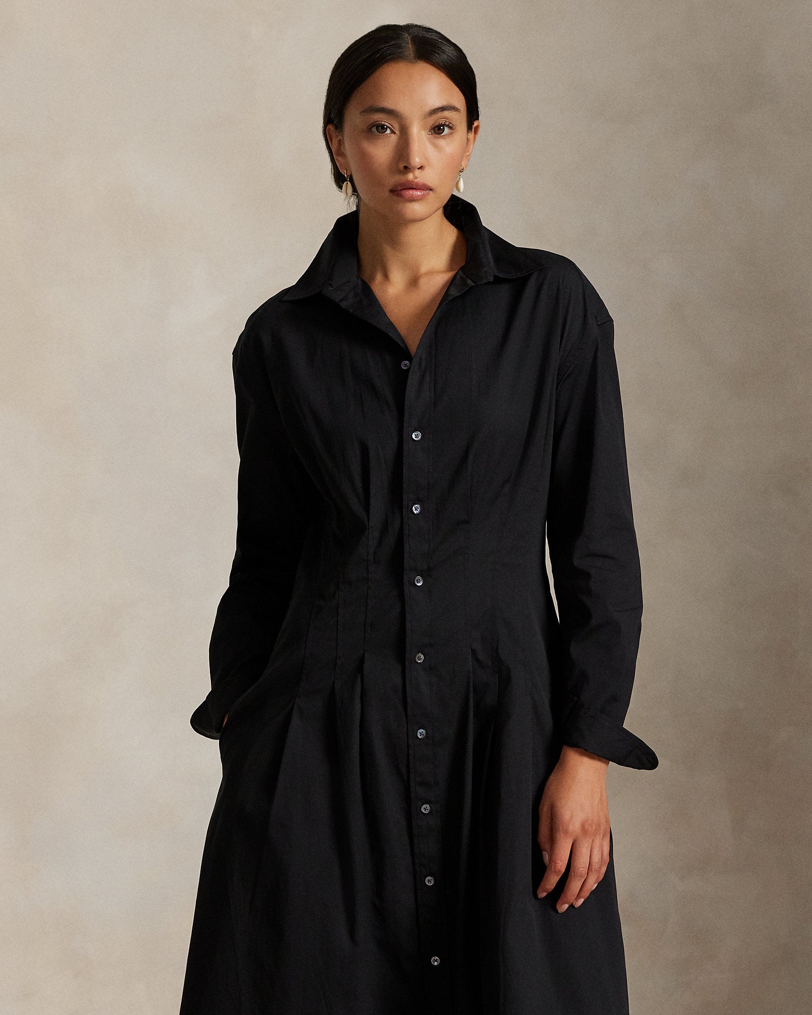Ralph Lauren Pleated Cotton Shirtdress