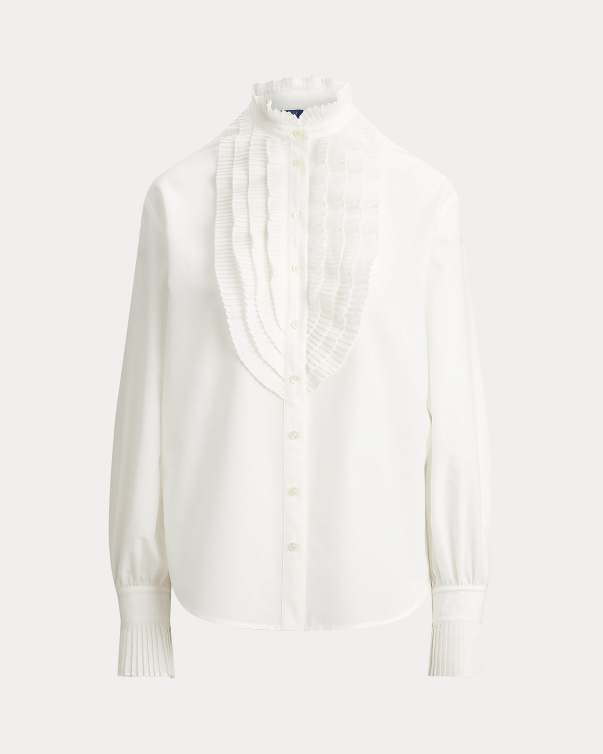 Ralph Lauren PleatedBib CottonSilk Shirt
