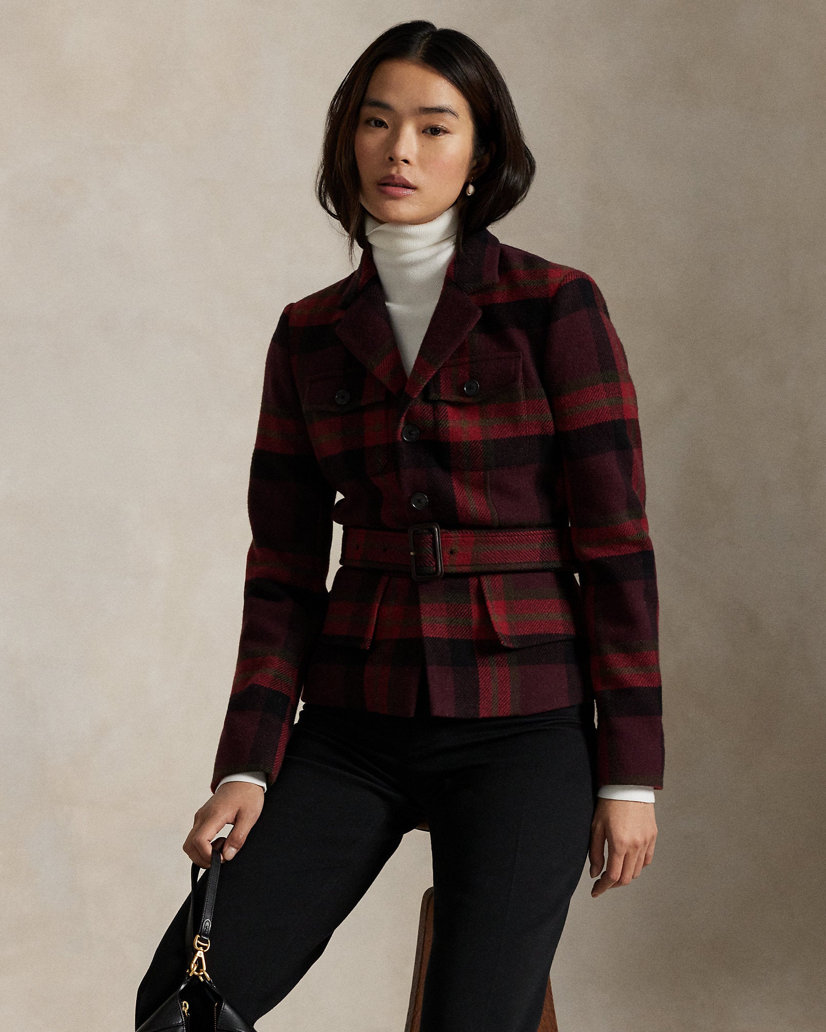 Ralph Lauren Belted Tweed Jacket