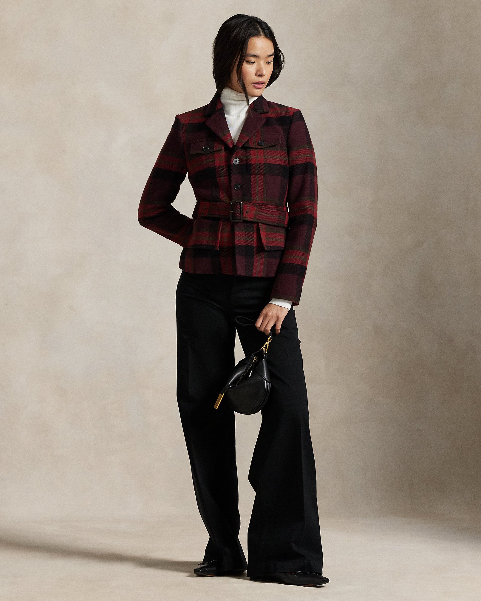 Ralph Lauren Belted Tweed Jacket