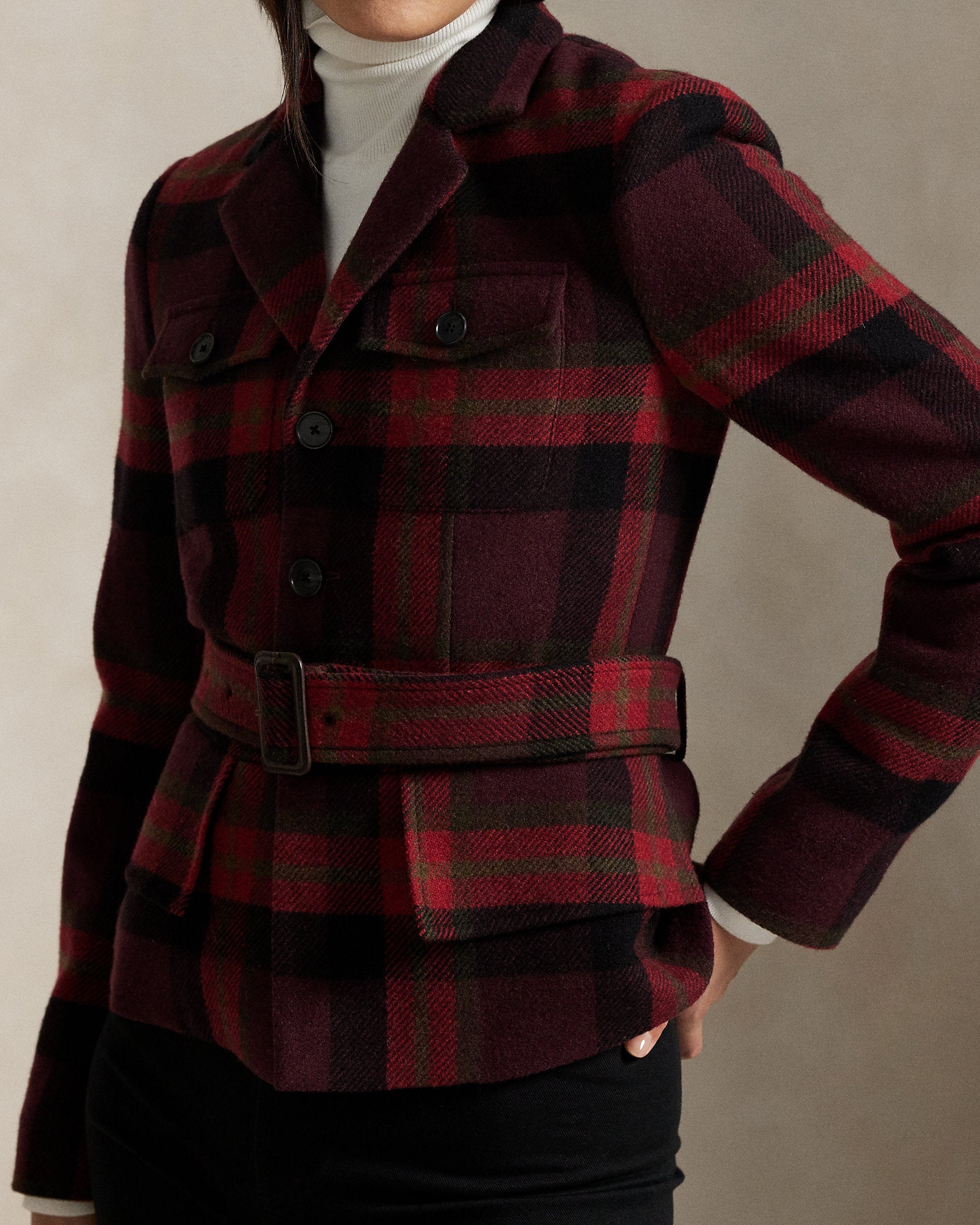Ralph Lauren Belted Tweed Jacket