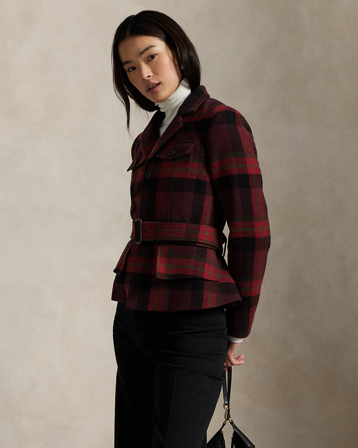 Ralph Lauren Belted Tweed Jacket