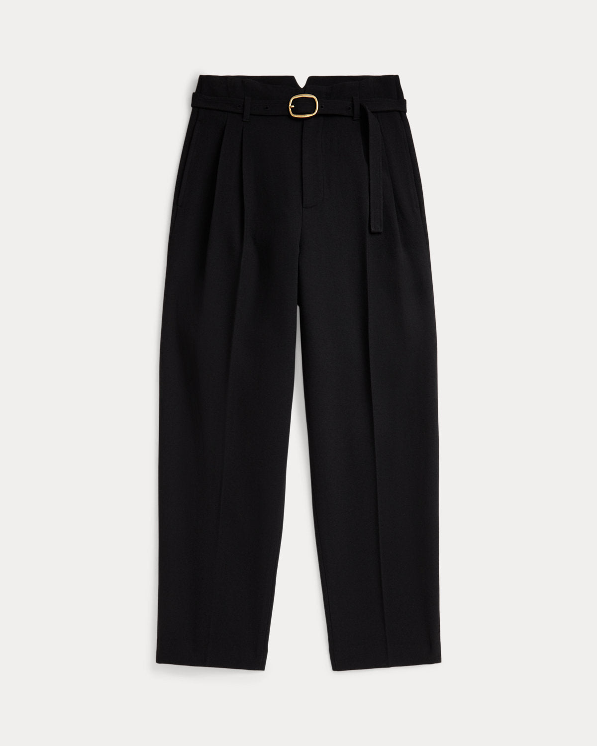 Ralph Lauren Belted Wool Pleated Tapered Pant
