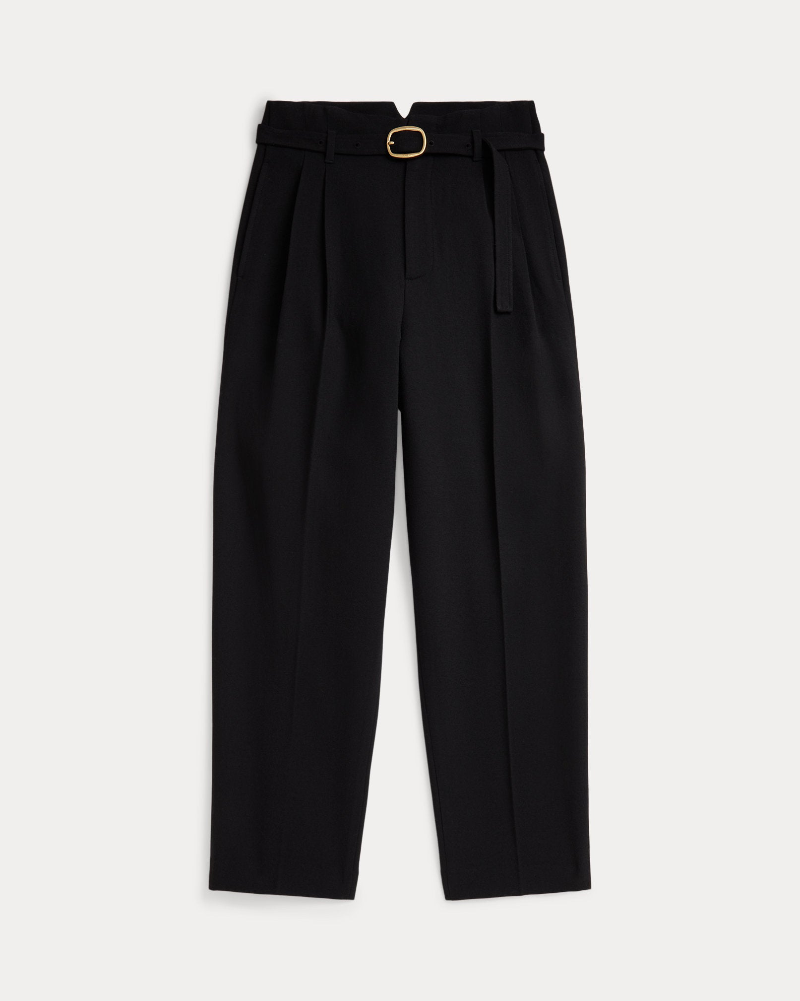 Ralph Lauren Belted Wool Pleated Tapered Pant