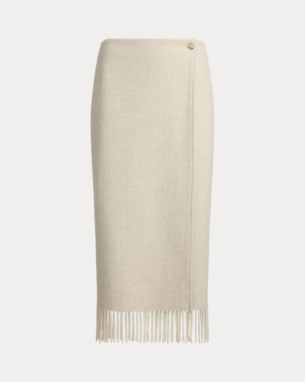 Ralph Lauren Fringe Herringbone Wrap Skirt