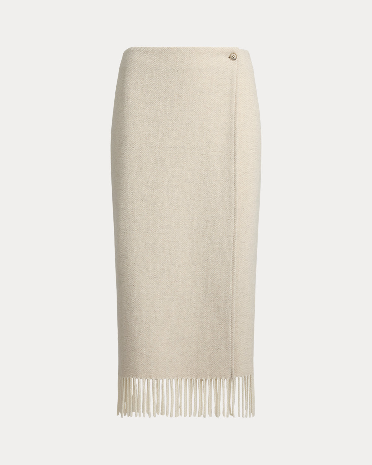 Ralph Lauren Fringe Herringbone Wrap Skirt