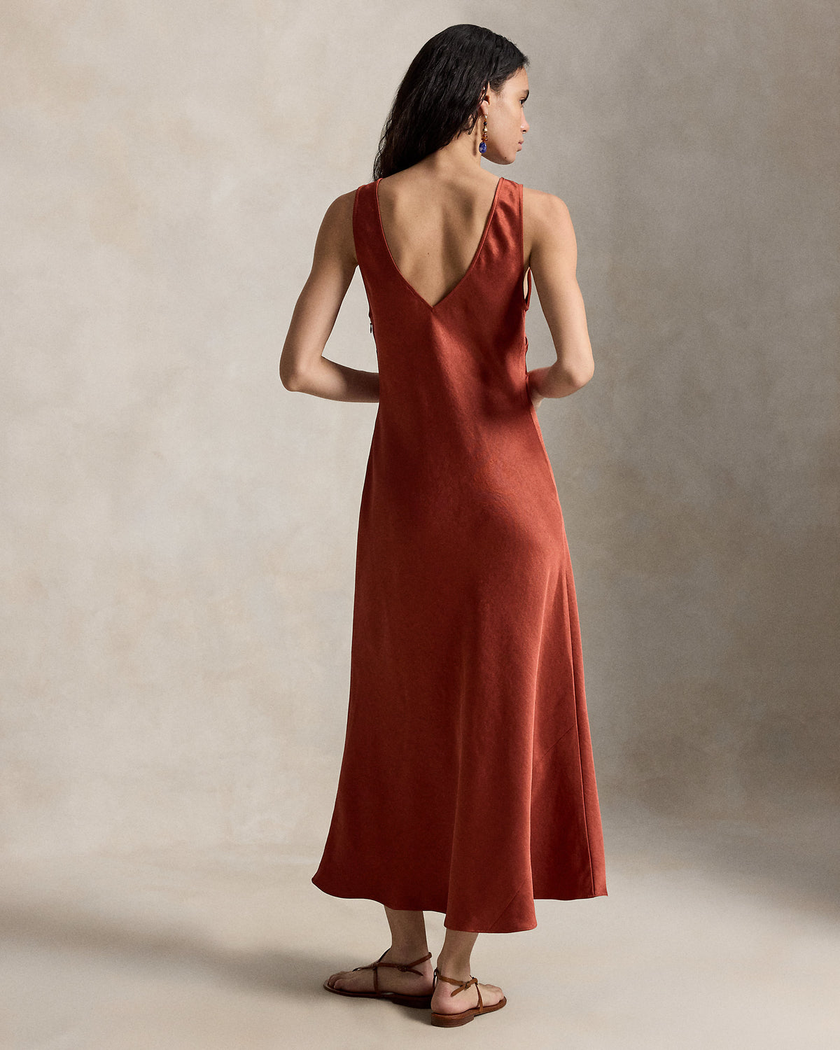 Ralph Lauren Satin Paneled Dress