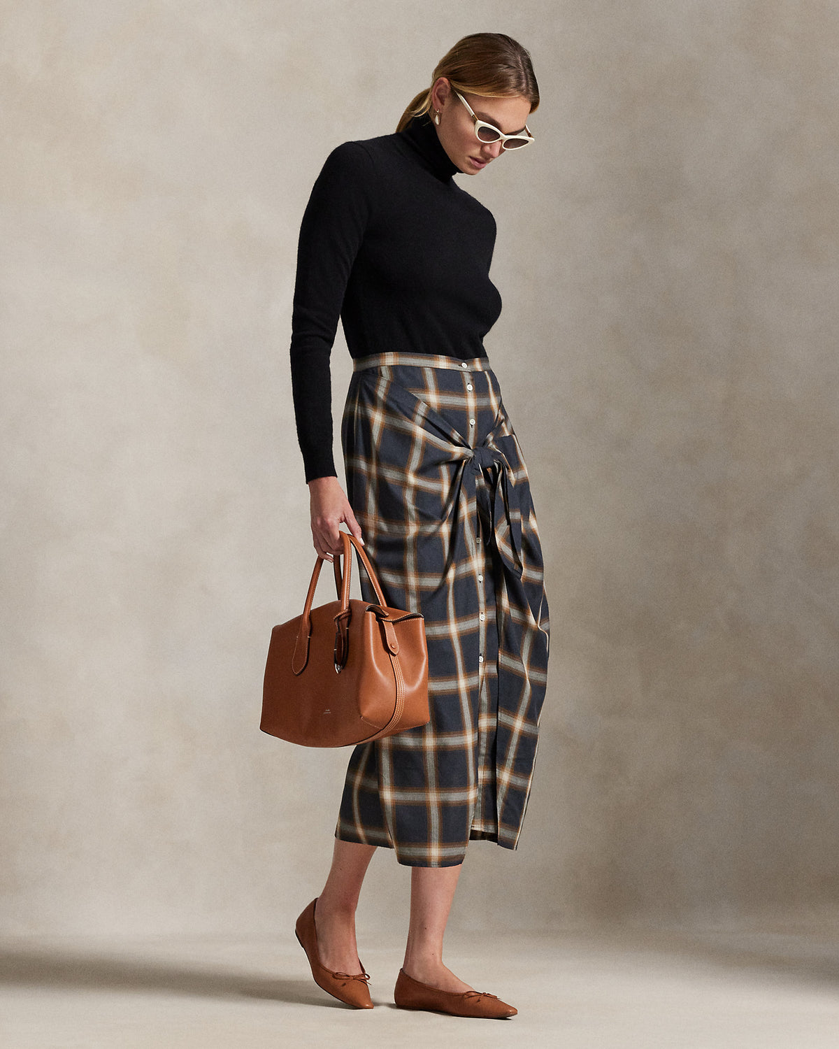 Ralph Lauren Plaid TieFront Skirt