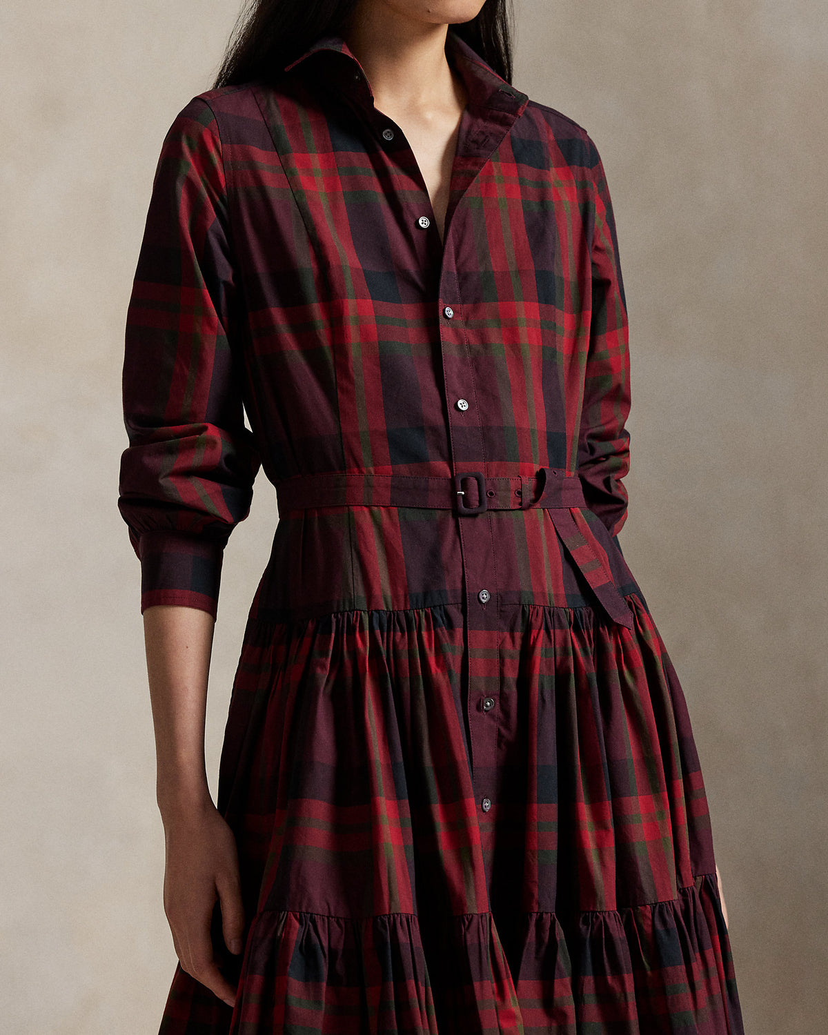 Ralph Lauren Plaid Tiered Shirtdress