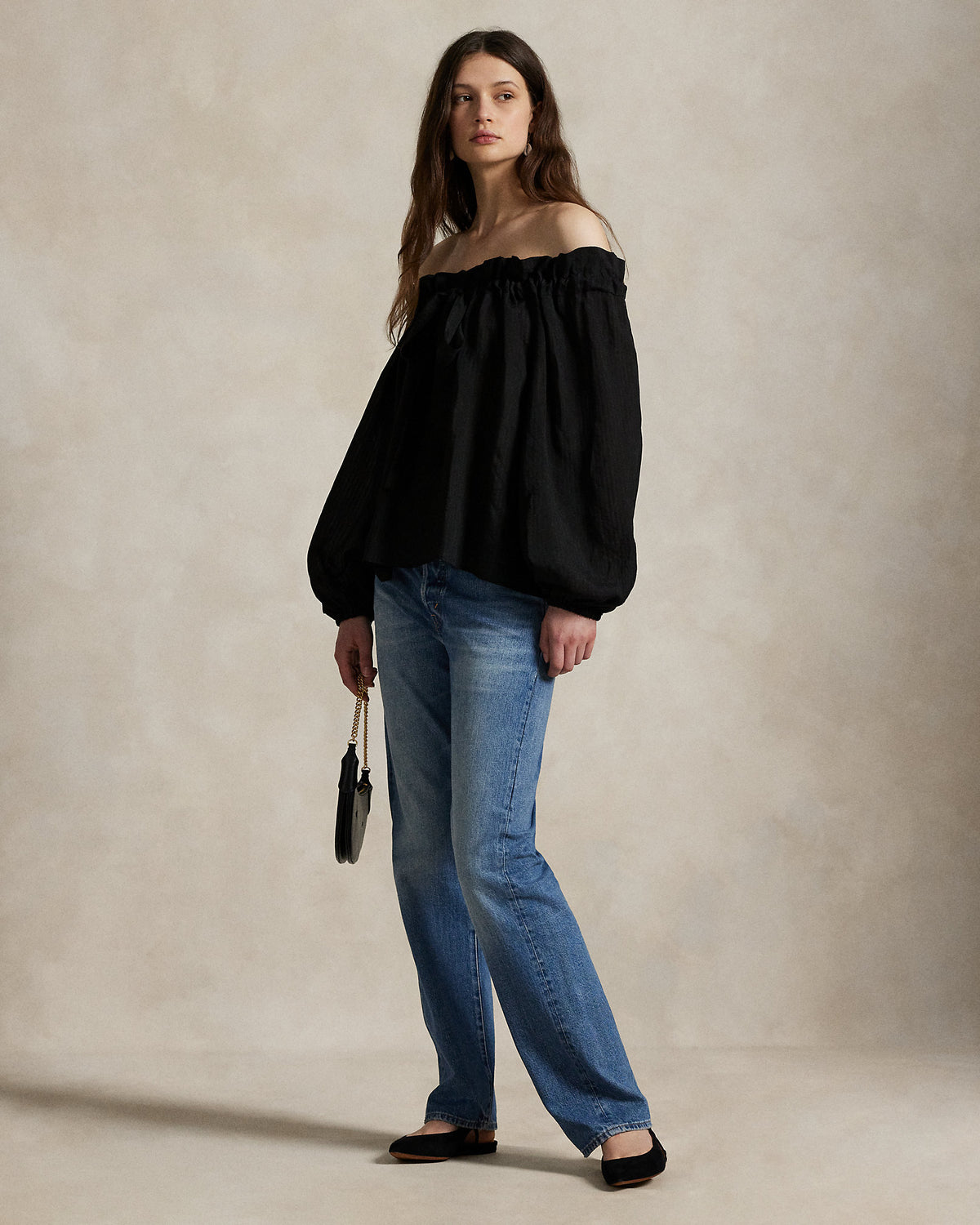 Ralph Lauren RuffleTrim OfftheShoulder Top