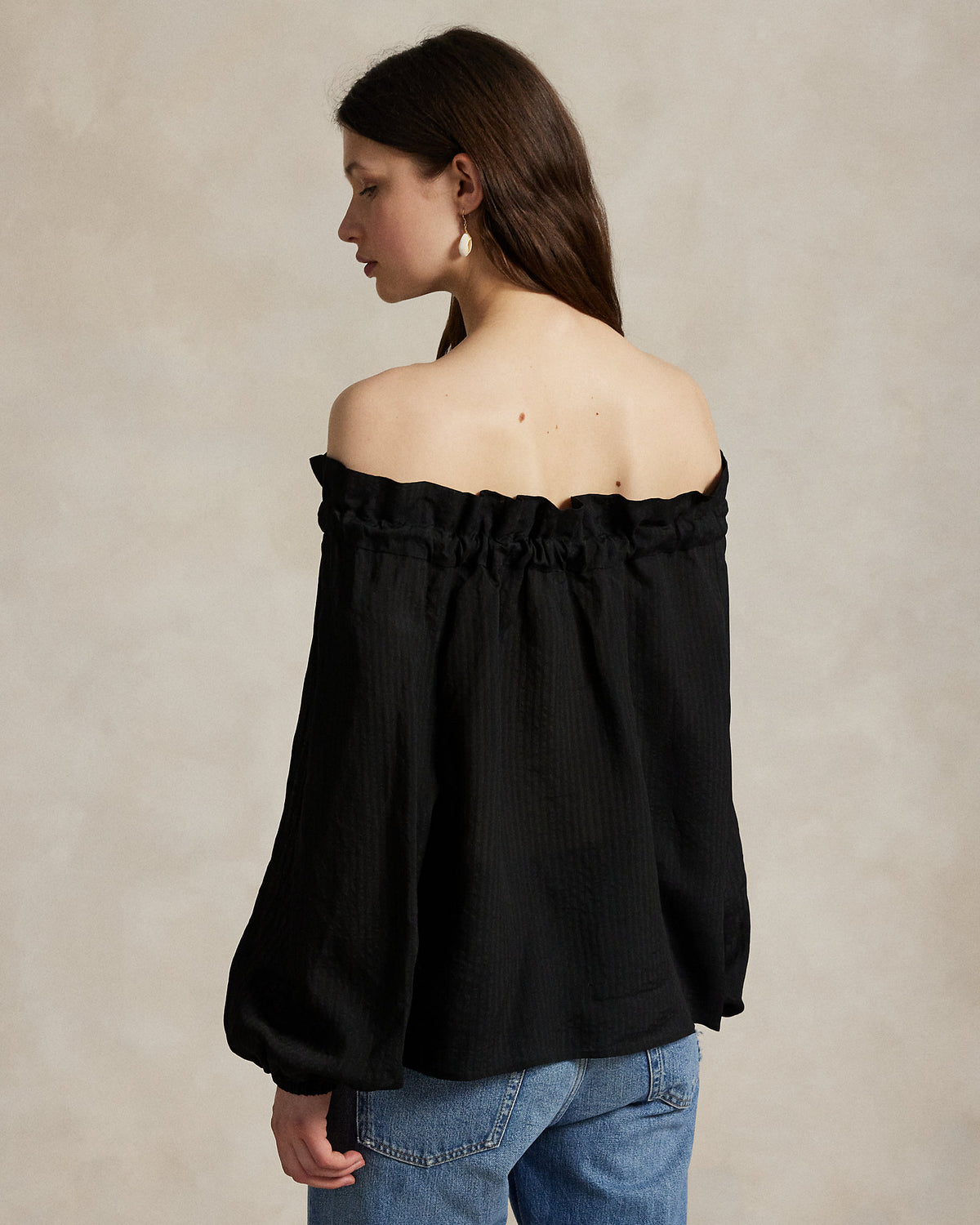 Ralph Lauren RuffleTrim OfftheShoulder Top