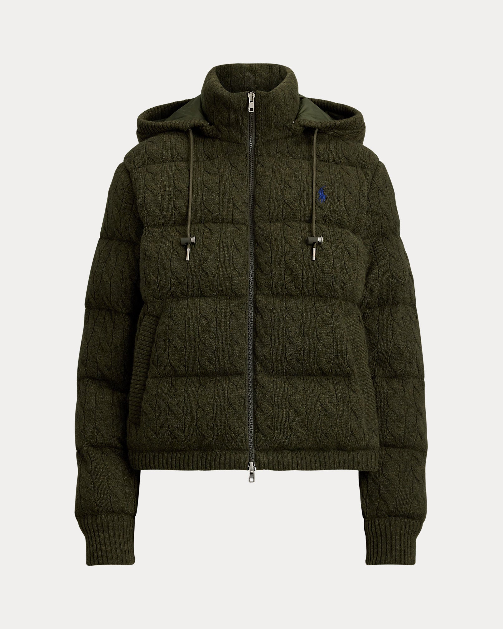 Ralph Lauren CableKnit WoolCashmere Puffer Jacket