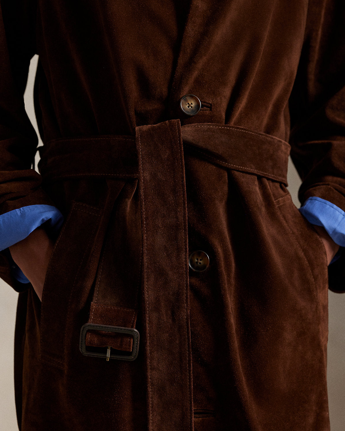 Ralph Lauren Suede Long Car Coat