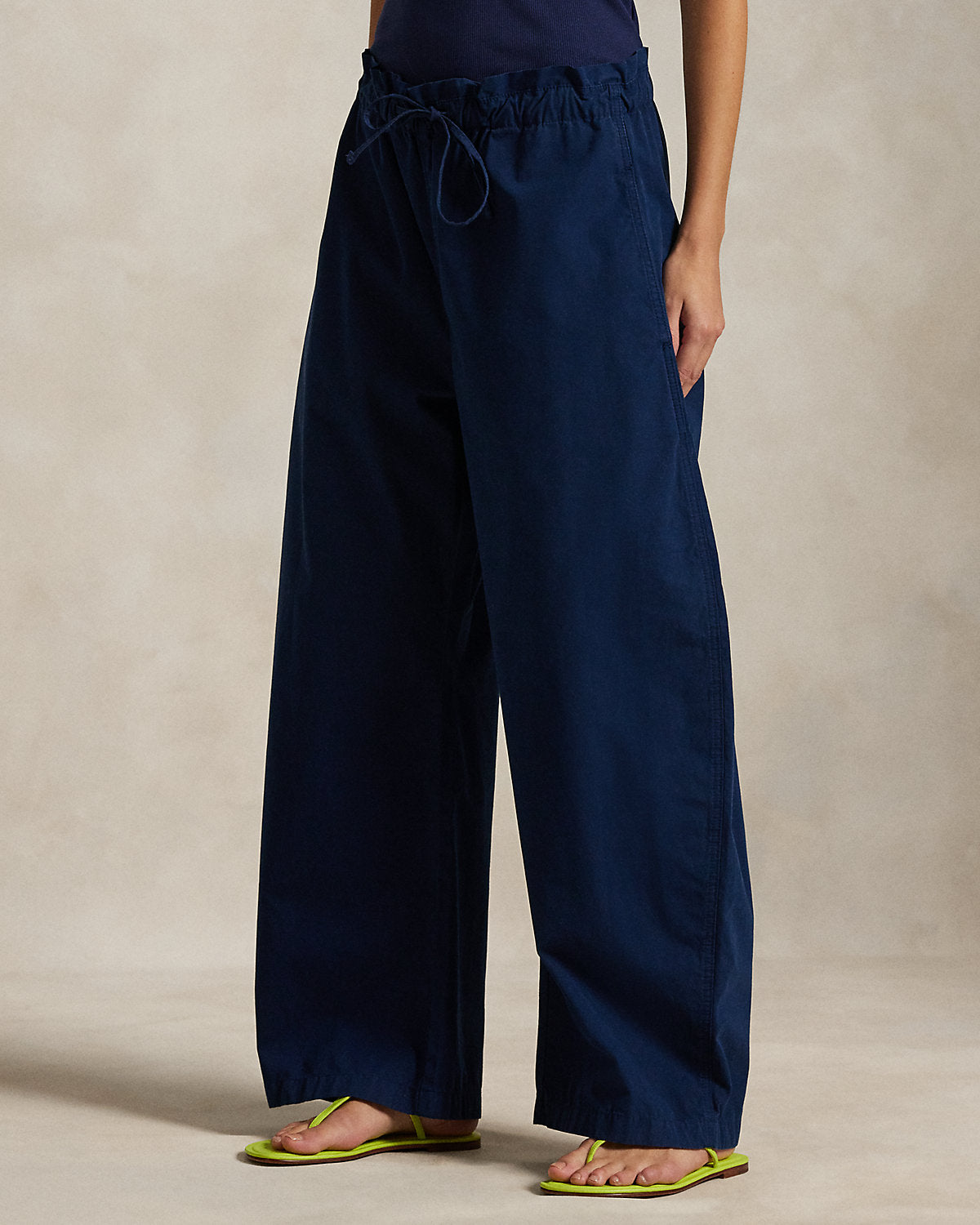 Ralph Lauren Cotton Curved Tapered Drawstring Pant