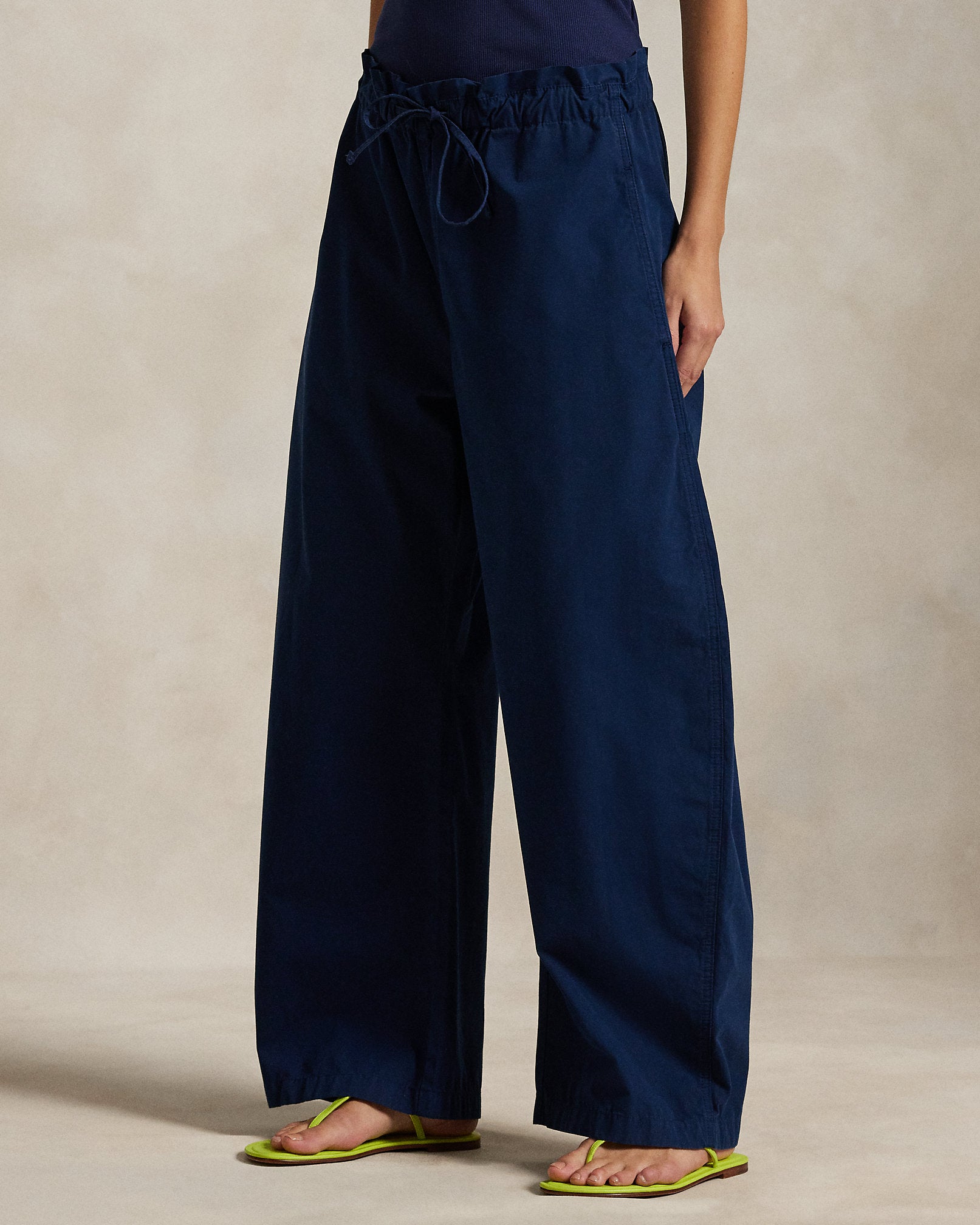 Ralph Lauren Cotton Curved Tapered Drawstring Pant
