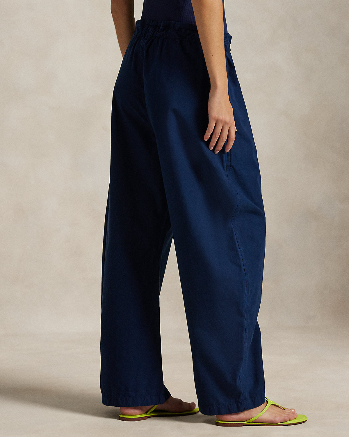 Ralph Lauren Cotton Curved Tapered Drawstring Pant