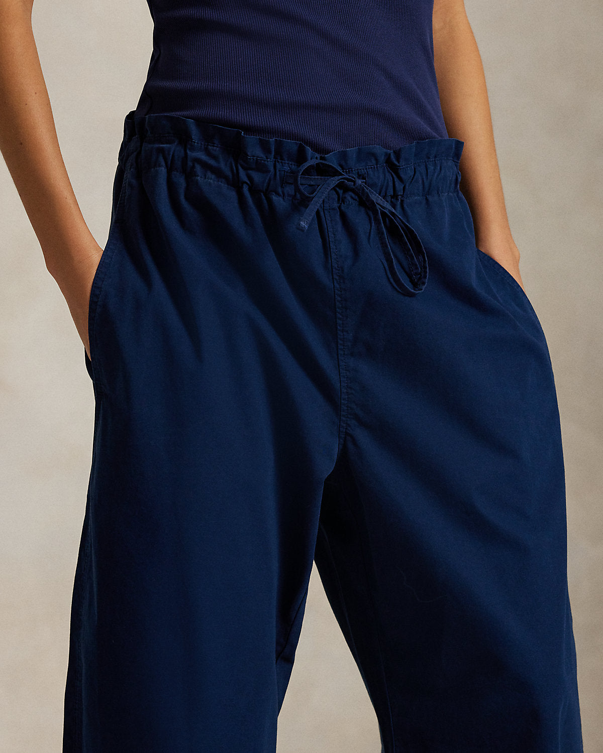 Ralph Lauren Cotton Curved Tapered Drawstring Pant