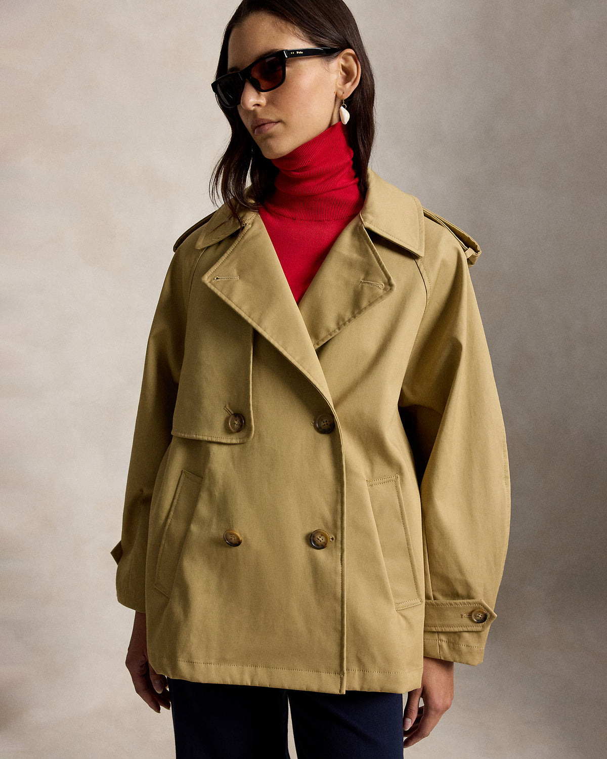 Ralph Lauren Cotton Twill Balloon Trench Coat
