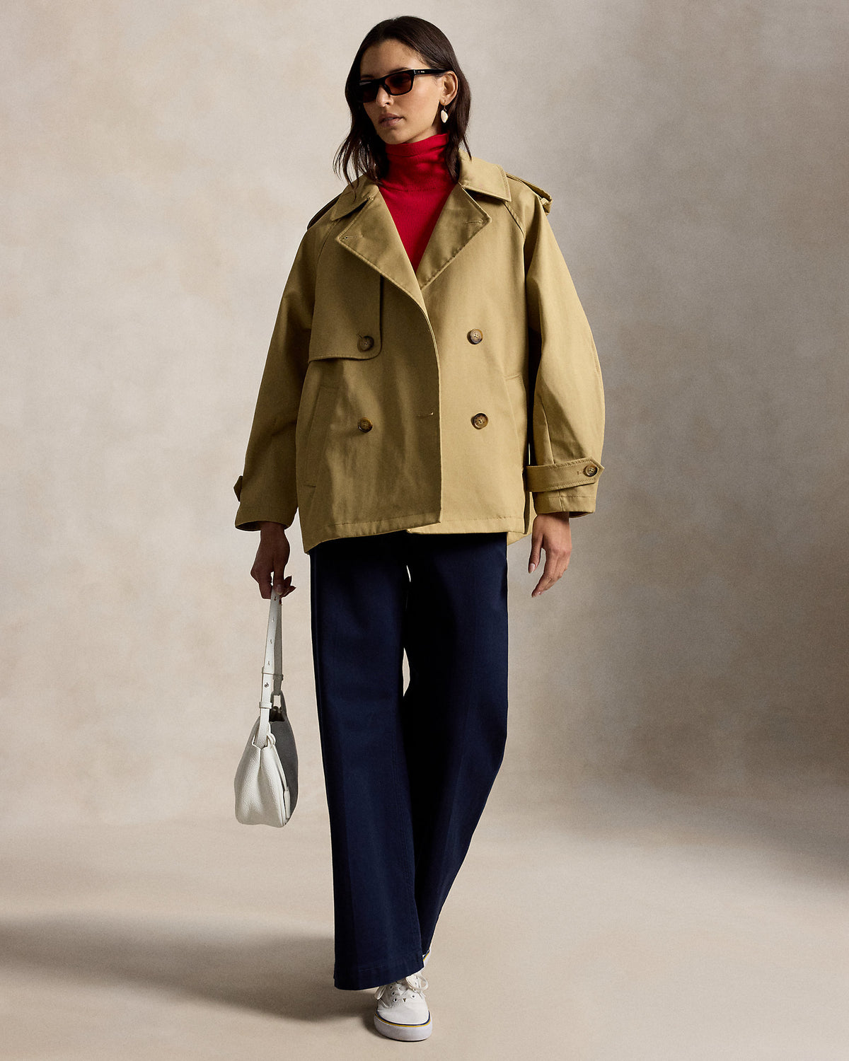Ralph Lauren Cotton Twill Balloon Trench Coat