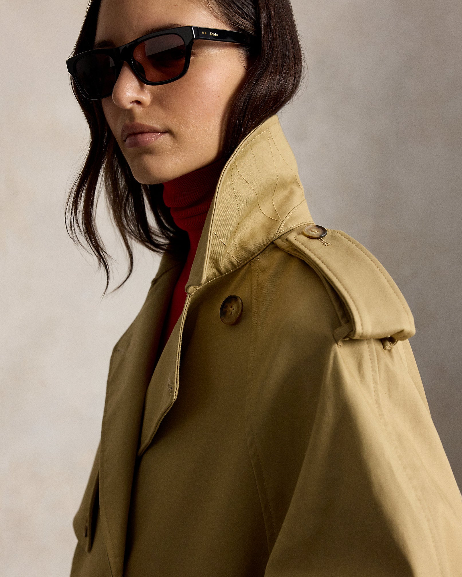 Ralph Lauren Cotton Twill Balloon Trench Coat