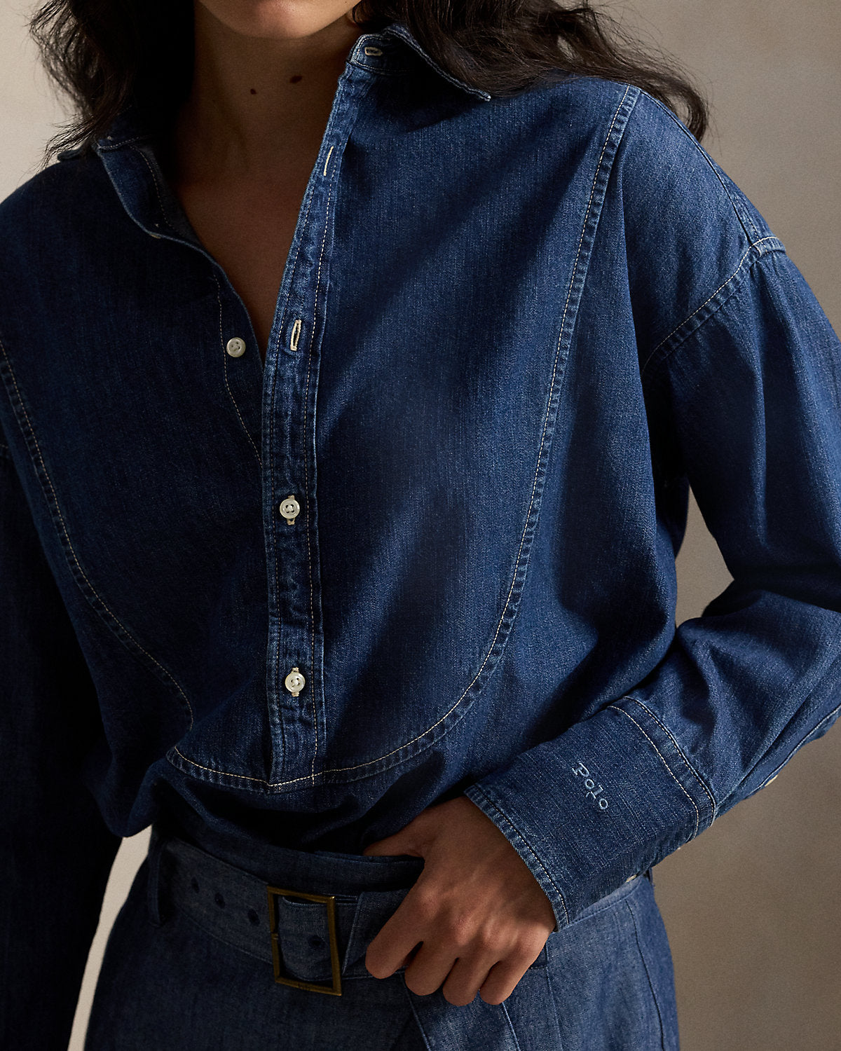 Ralph Lauren Denim Tuxedo Shirt