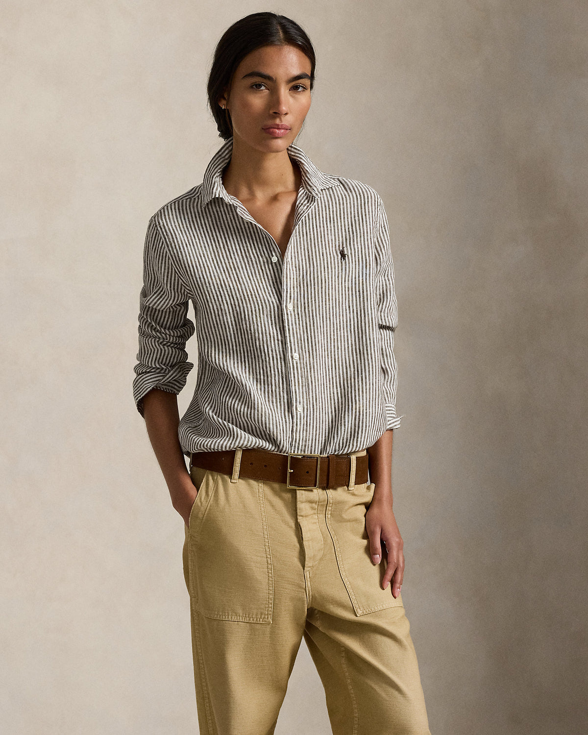 Ralph Lauren Classic Fit Striped Linen Shirt