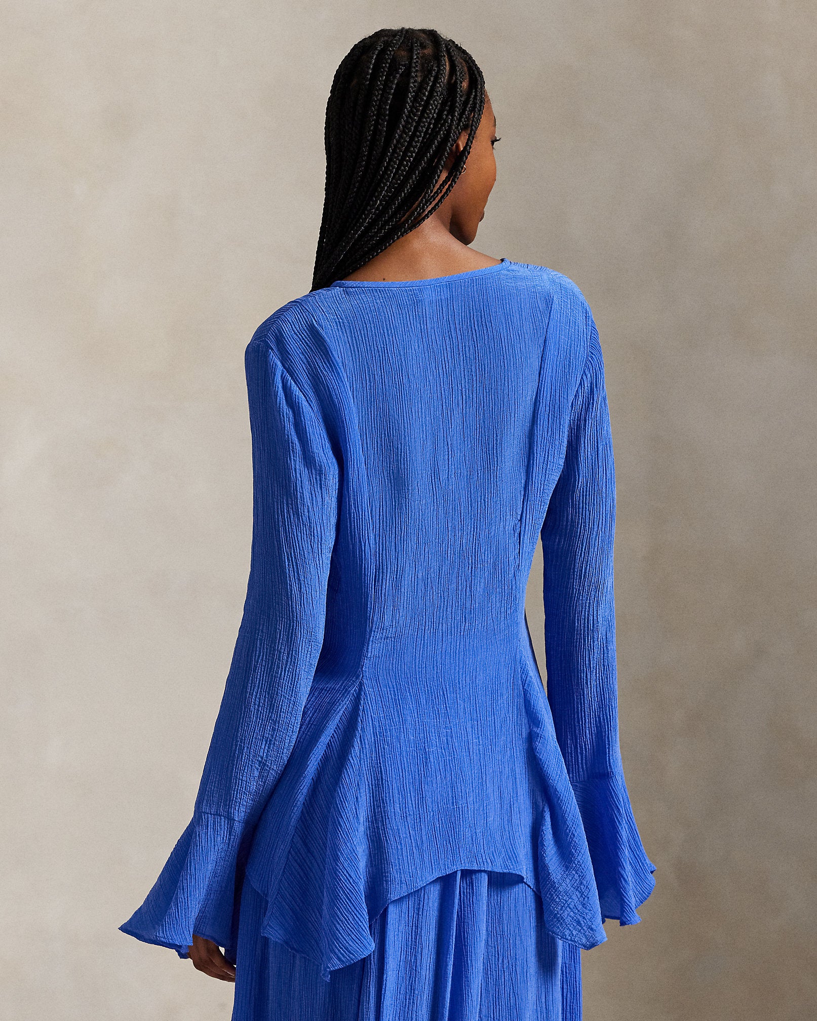 Ralph Lauren Crinkled ButtonFront Top
