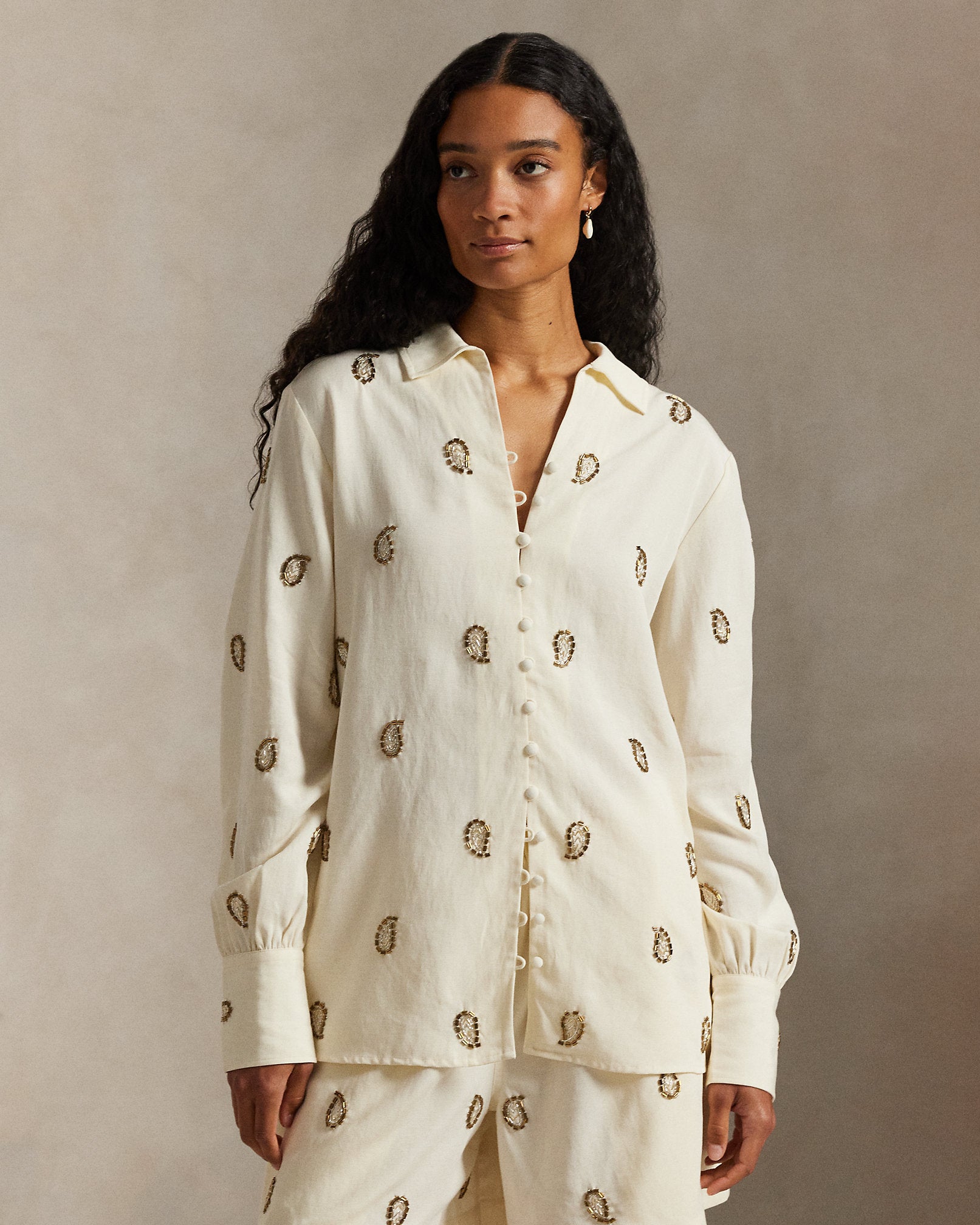 Ralph Lauren Beaded Paisley Top
