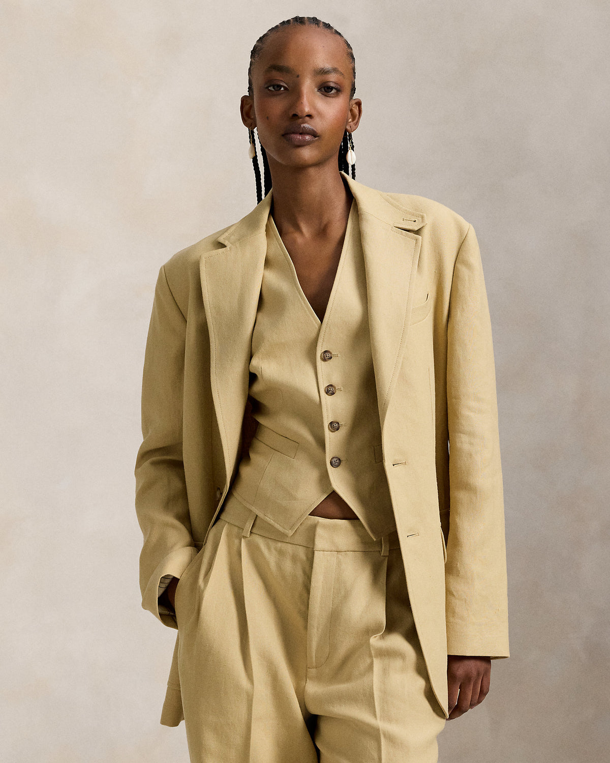 Ralph Lauren SingleBreasted Hemp Blazer
