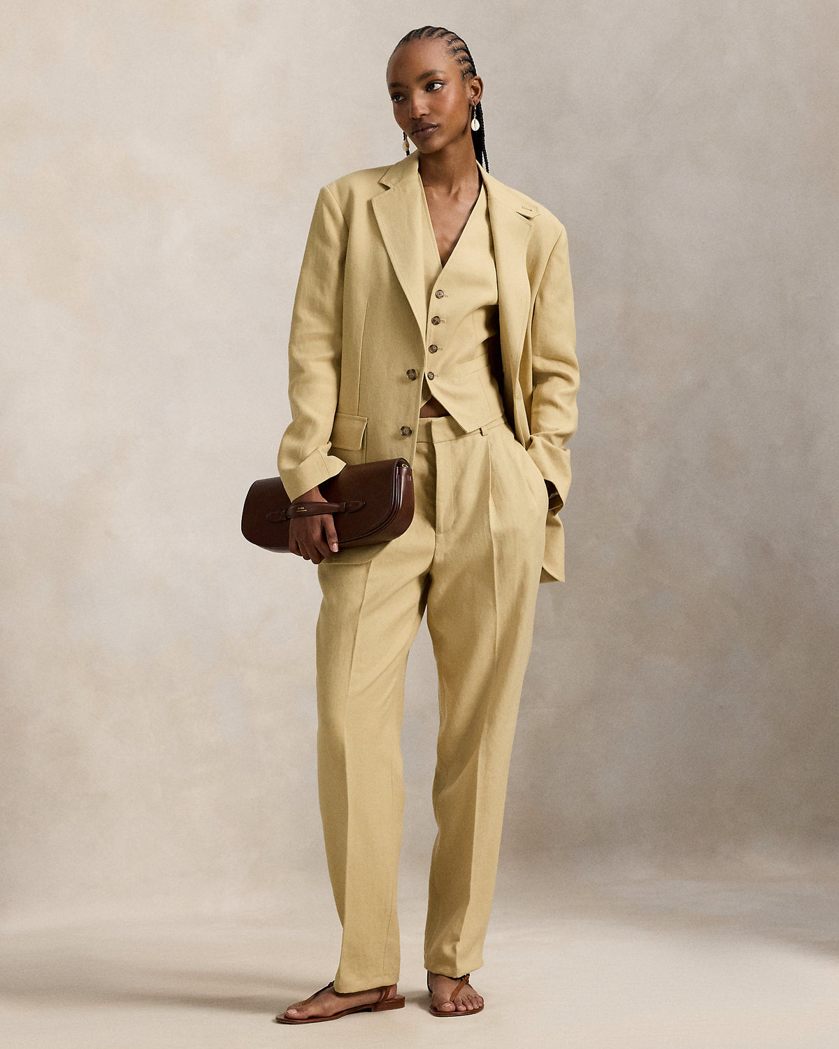 Ralph Lauren SingleBreasted Hemp Blazer