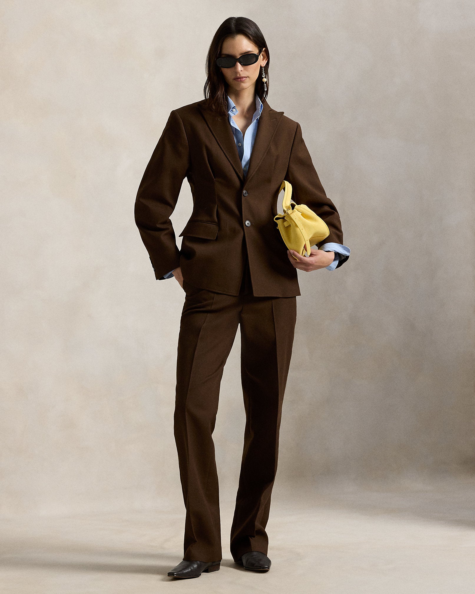 Ralph Lauren SingleBreasted CottonWool Crepe Blazer