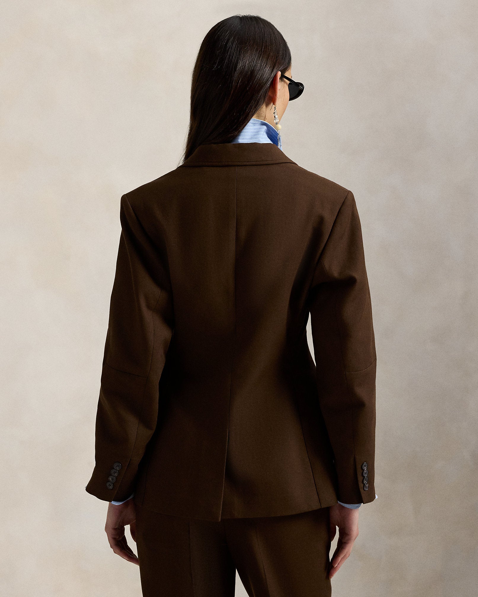 Ralph Lauren SingleBreasted CottonWool Crepe Blazer