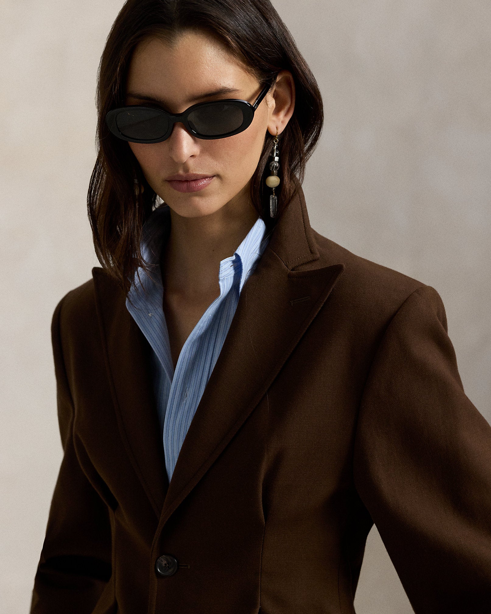 Ralph Lauren SingleBreasted CottonWool Crepe Blazer