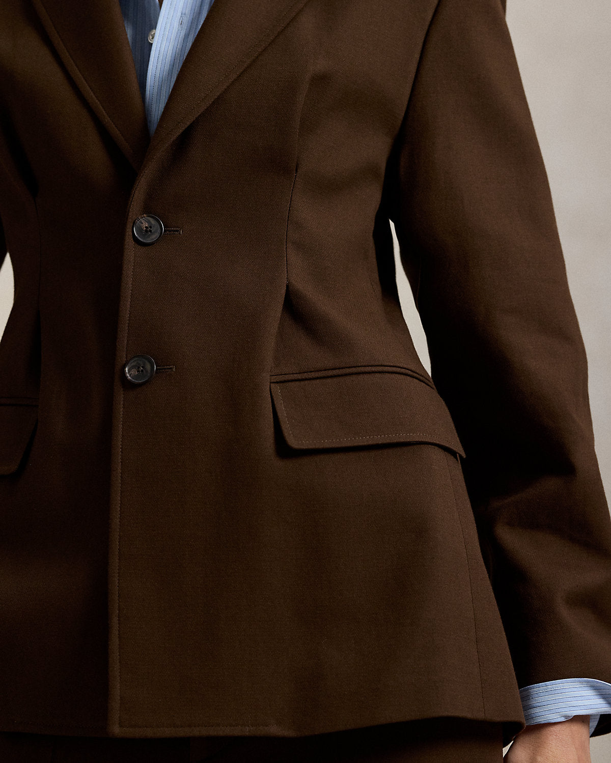 Ralph Lauren SingleBreasted CottonWool Crepe Blazer