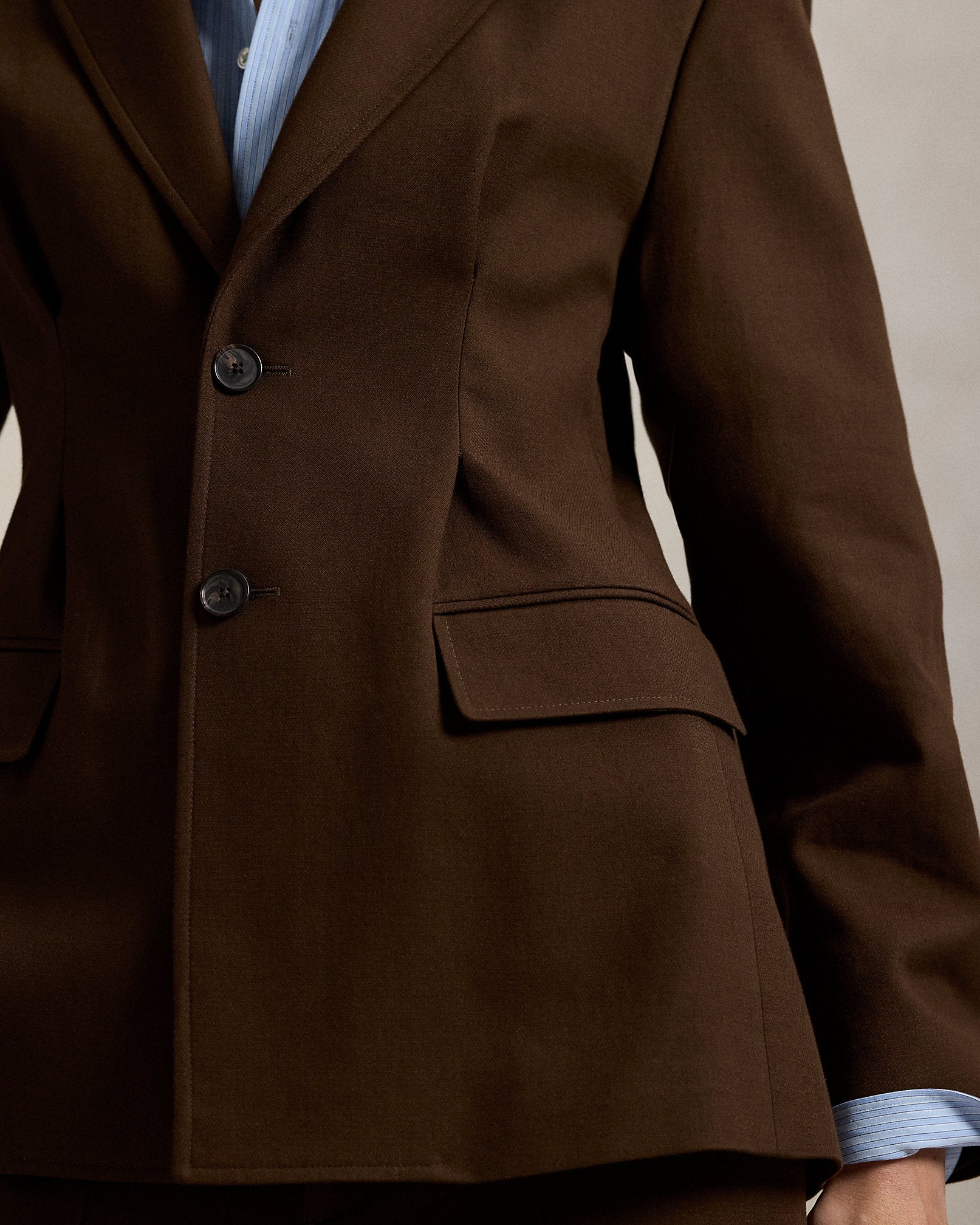 Ralph Lauren SingleBreasted CottonWool Crepe Blazer