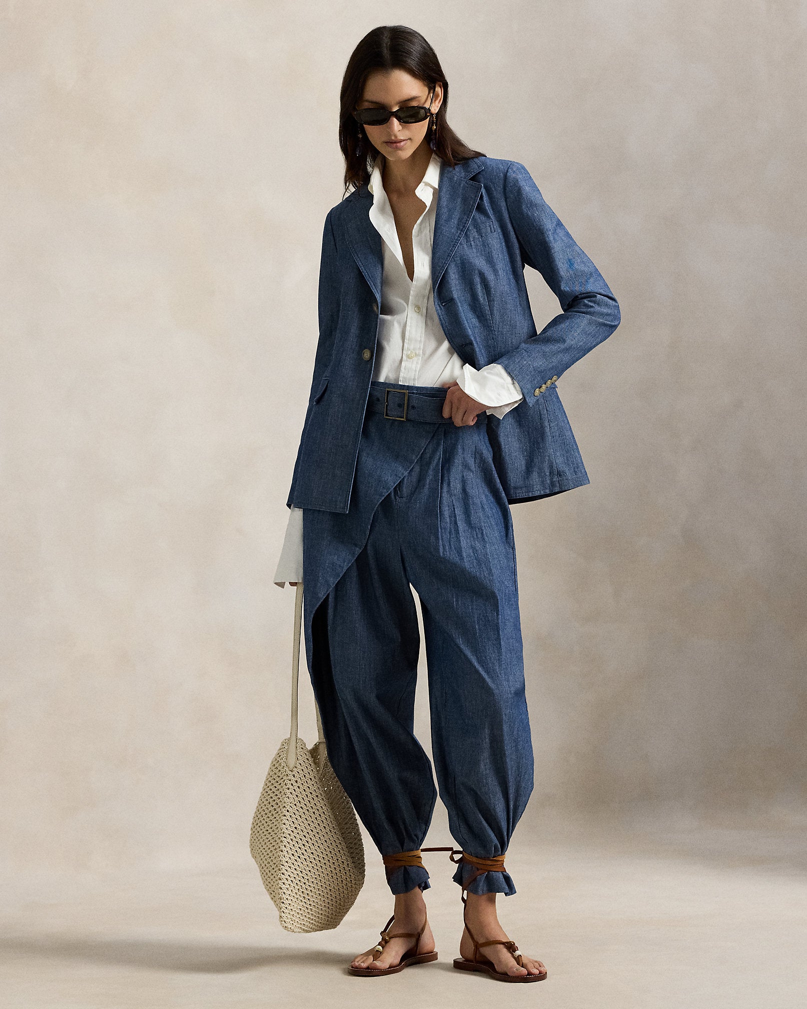 Ralph Lauren SingleBreasted Chambray Blazer