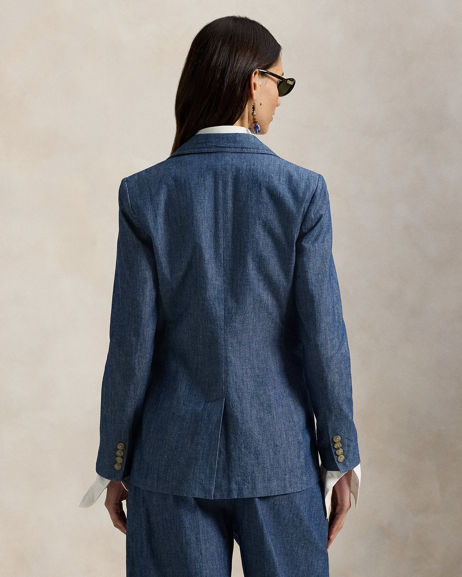 Ralph Lauren SingleBreasted Chambray Blazer