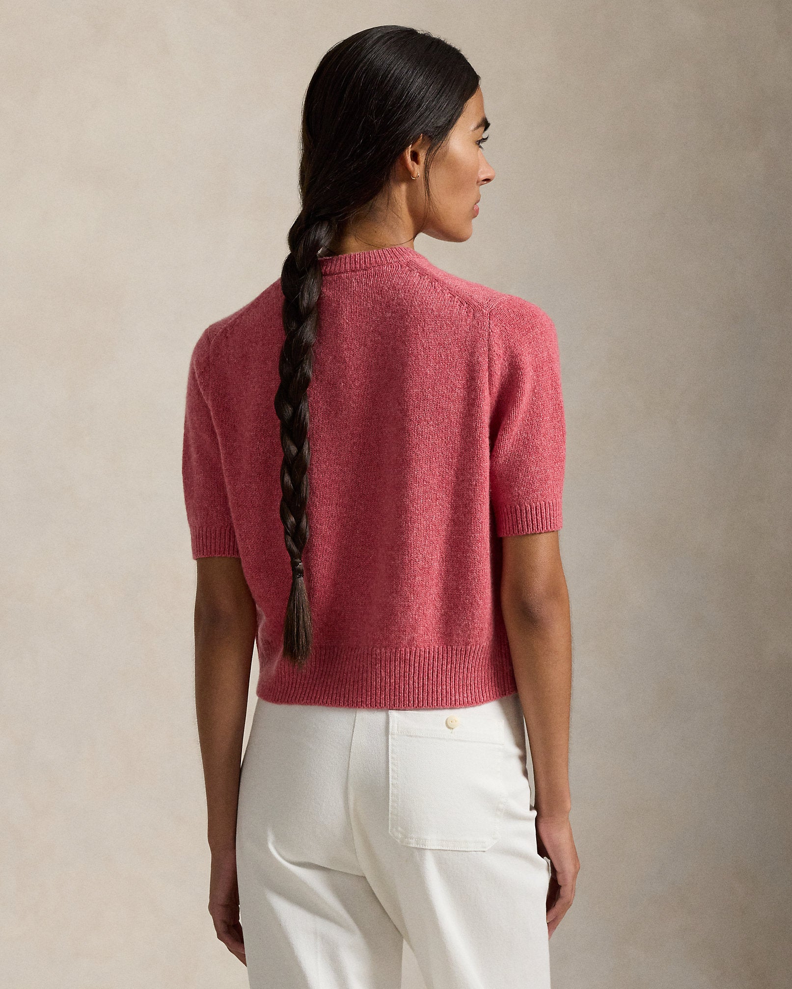 Ralph Lauren Cashmere Crewneck ShortSleeve Cardigan