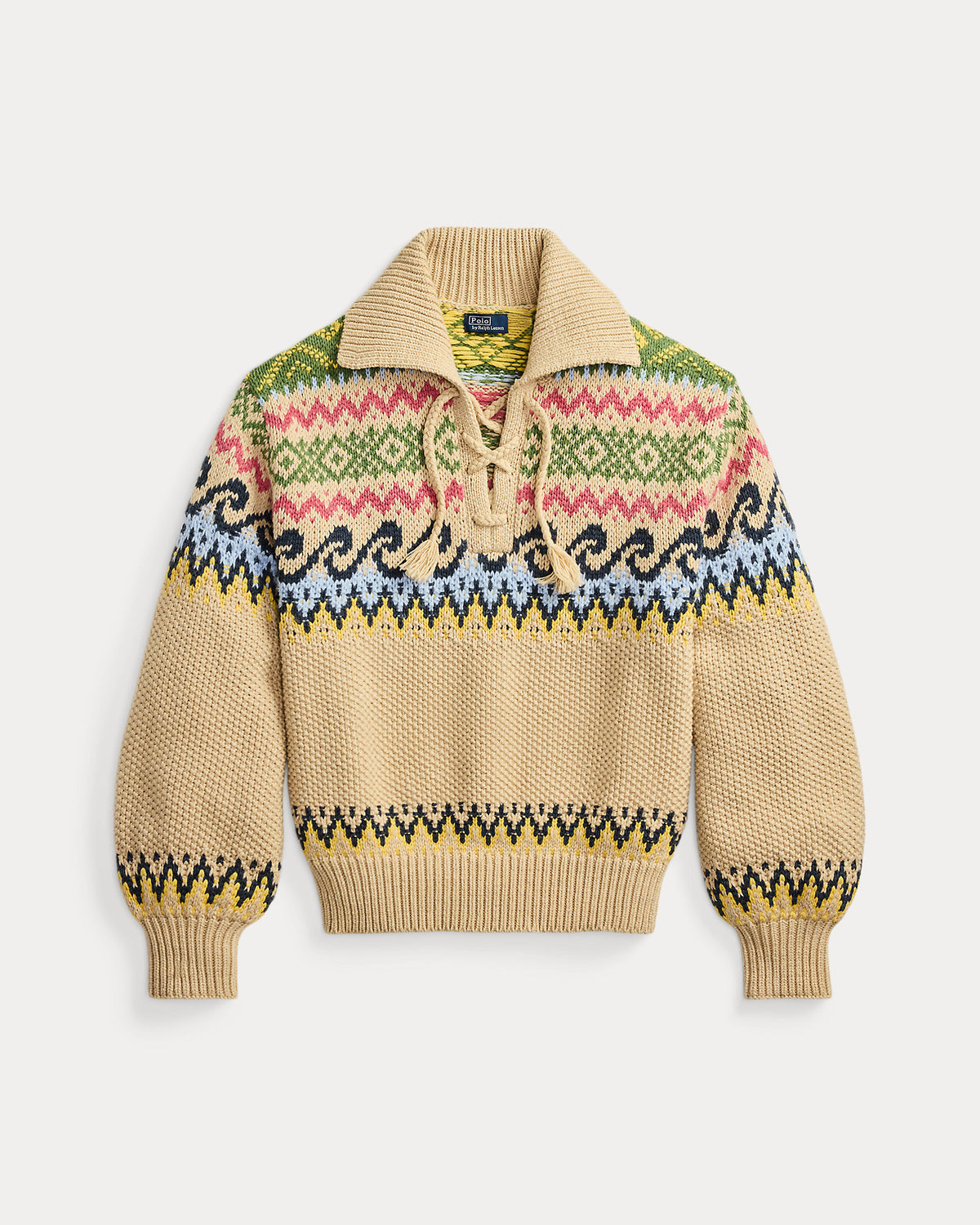 Ralph Lauren Fair Isle LaceUp Sweater